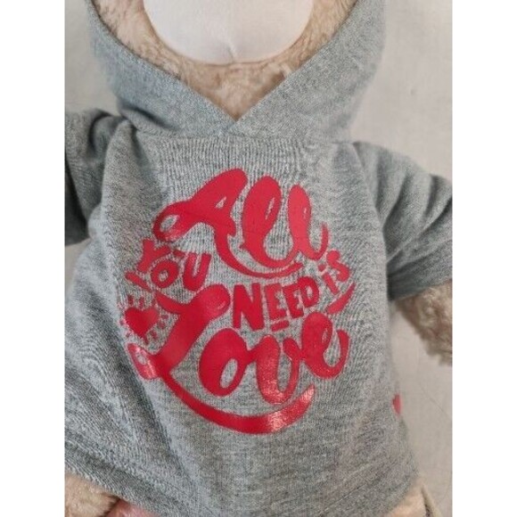 BAB Build A Bear Brown Plush Bear 16” All You Need Is Love Tshirt - Picture 2 of 5